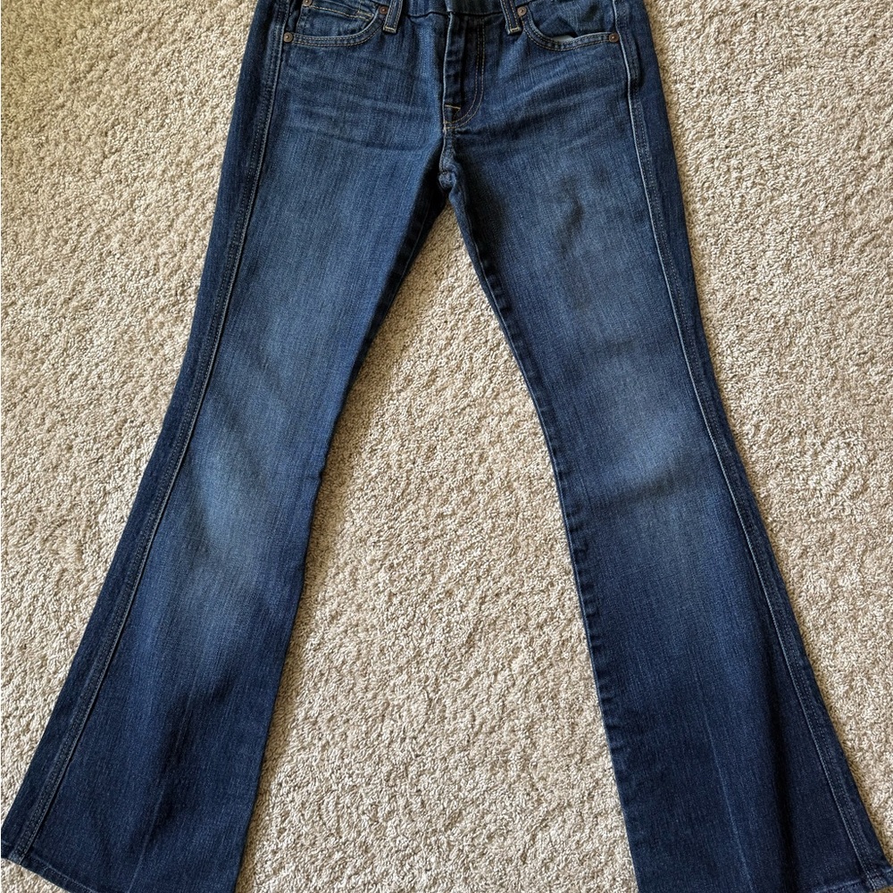 7 For All Mankind Dark Blue Flare Jeans
